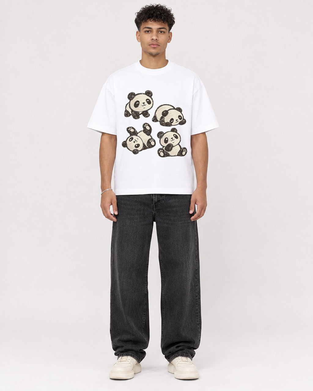 Mockup Boxy Heavyweight Tee White male full-body 20