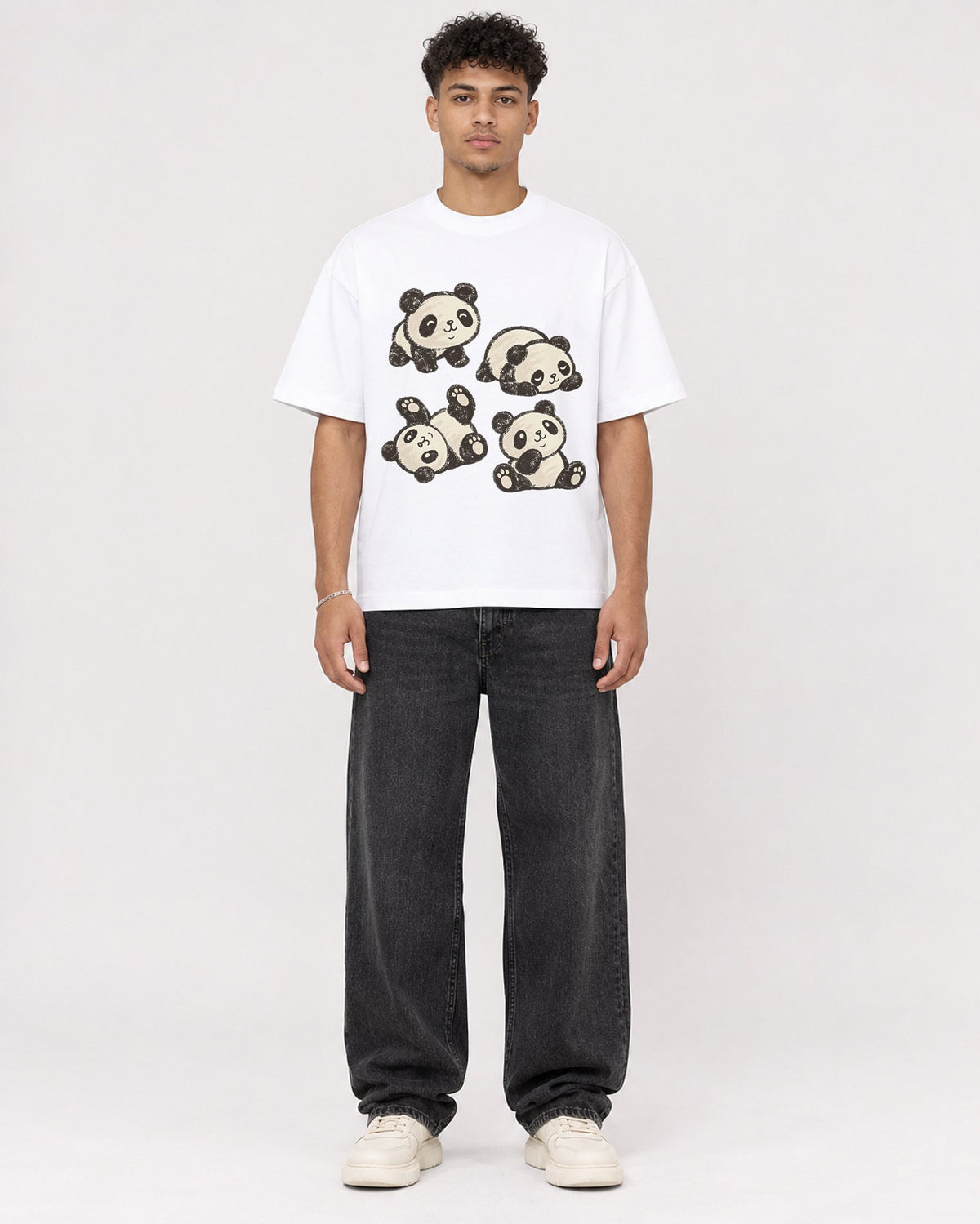 Mockup Boxy Heavyweight Tee White male full-body 20