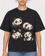 Mockup Boxy Heavyweight Tee Black female close-up 20