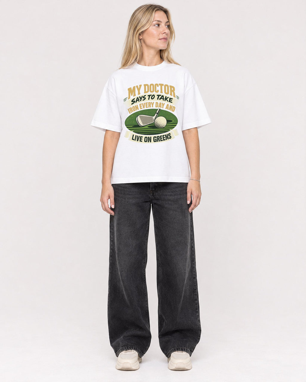 Mockup Boxy Heavyweight Tee White female full-body 08