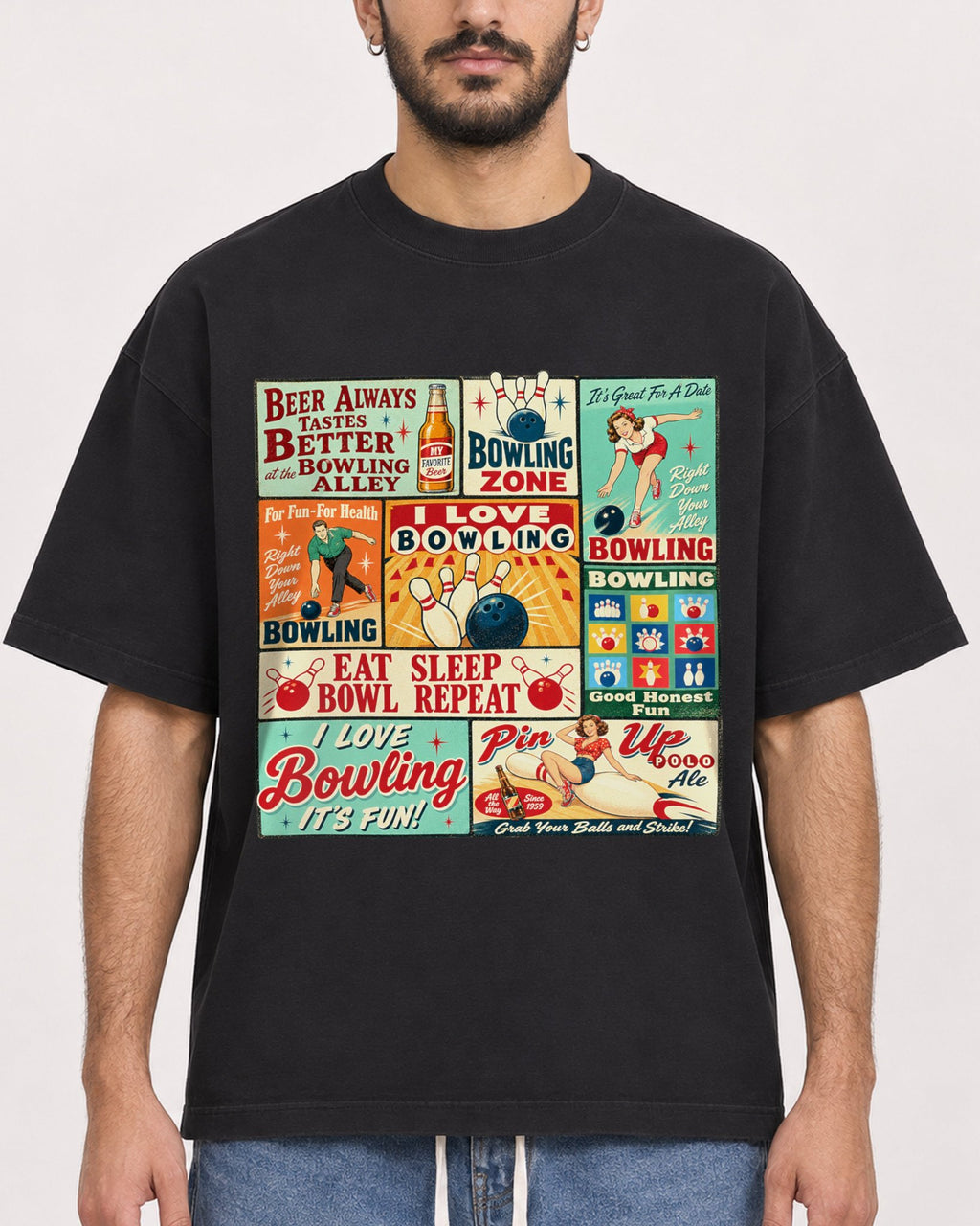 Mockup Boxy Heavyweight Tee Black male close-up 07