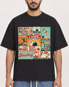 Mockup Boxy Heavyweight Tee Black male close-up 07
