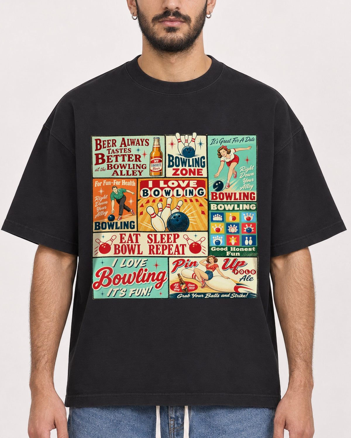 Mockup Boxy Heavyweight Tee Black male close-up 07