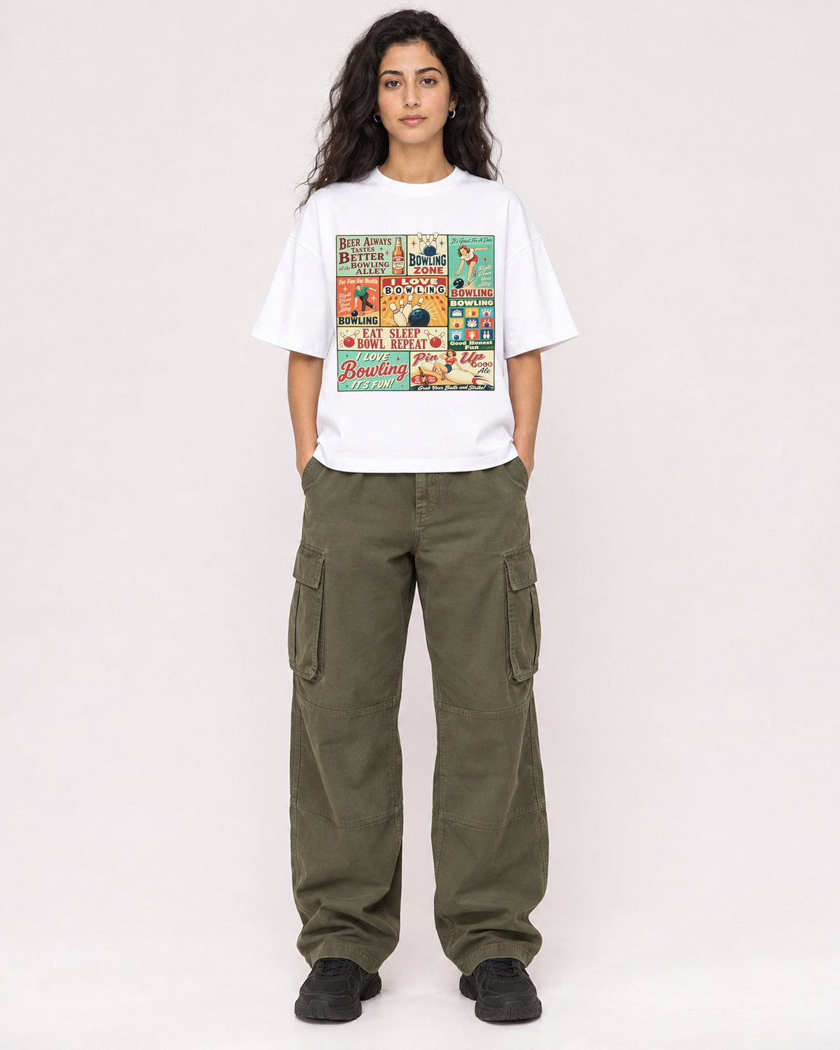 Mockup Boxy Heavyweight Tee White female full-body 07