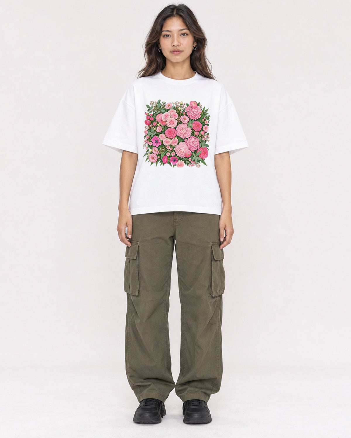 Mockup Boxy Heavyweight Tee White female full-body 02