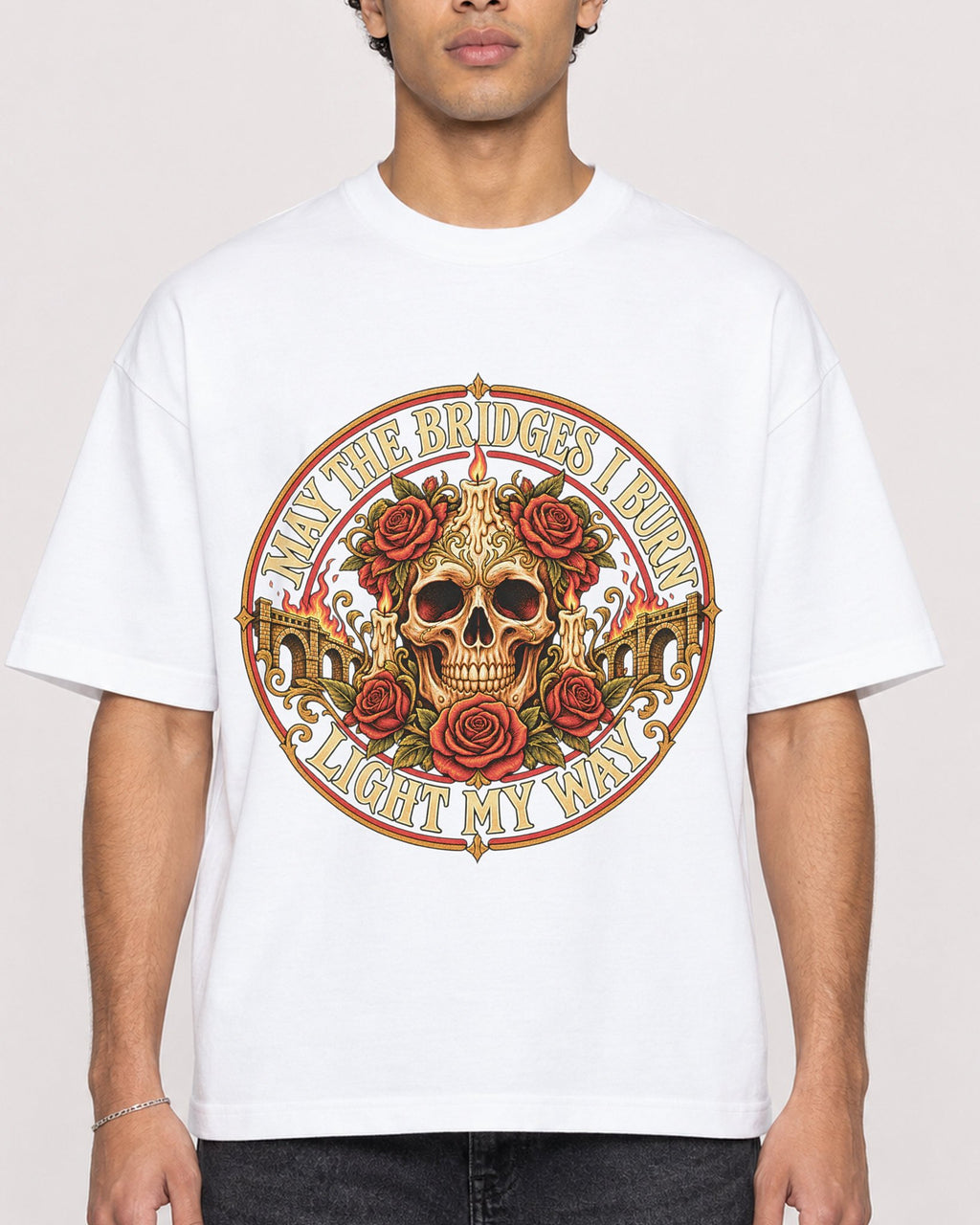 Mockup Boxy Heavyweight Tee White male close-up 10