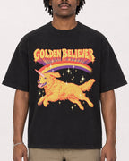 Mockup Boxy Heavyweight Tee Black male close-up 04