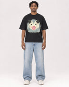 Mockup Boxy Heavyweight Tee Black male full-body 05