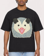 Mockup Boxy Heavyweight Tee Black male close-up 05