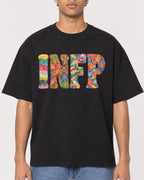 Mockup Boxy Heavyweight Tee Black male close-up 10