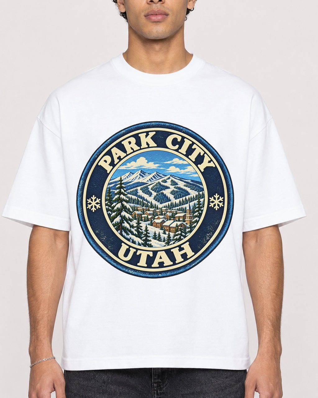 Mockup Boxy Heavyweight Tee White male close-up 10