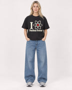 Mockup Boxy Heavyweight Tee Black female full-body 08