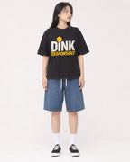 Mockup Boxy Heavyweight Tee Black female full-body 01