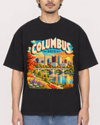 Mockup Boxy Heavyweight Tee Black male close-up 02