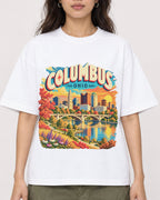 Mockup Boxy Heavyweight Tee White female close-up 02