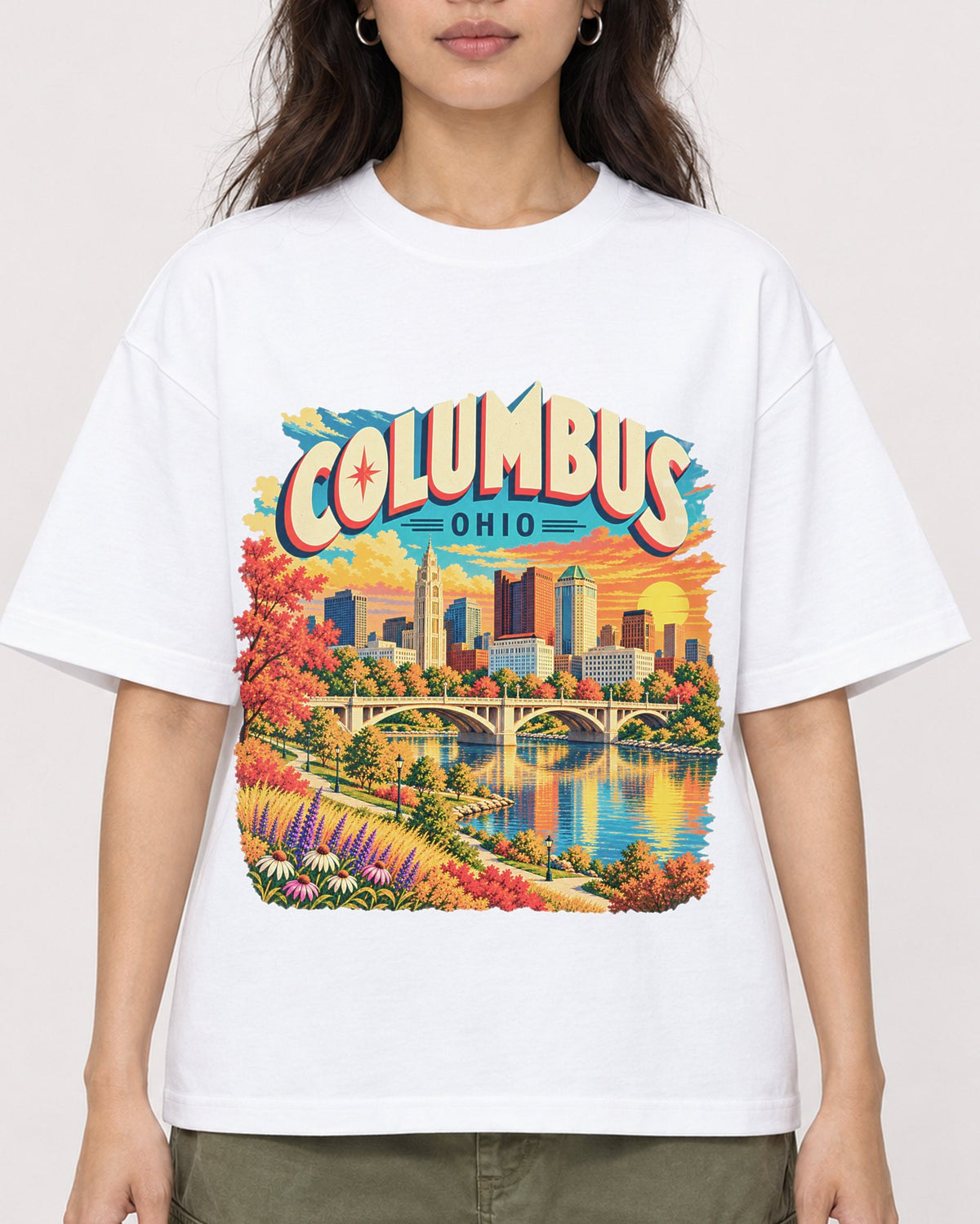 Mockup Boxy Heavyweight Tee White female close-up 02