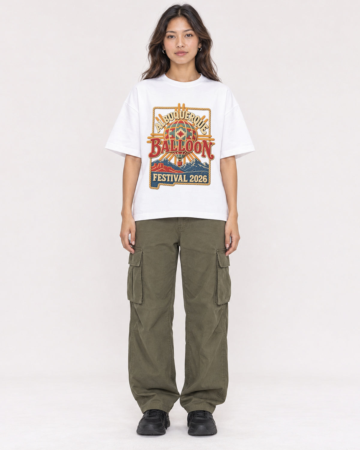 Mockup Boxy Heavyweight Tee White female full-body 02