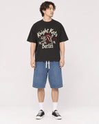 Mockup Boxy Heavyweight Tee Black male full-body 03