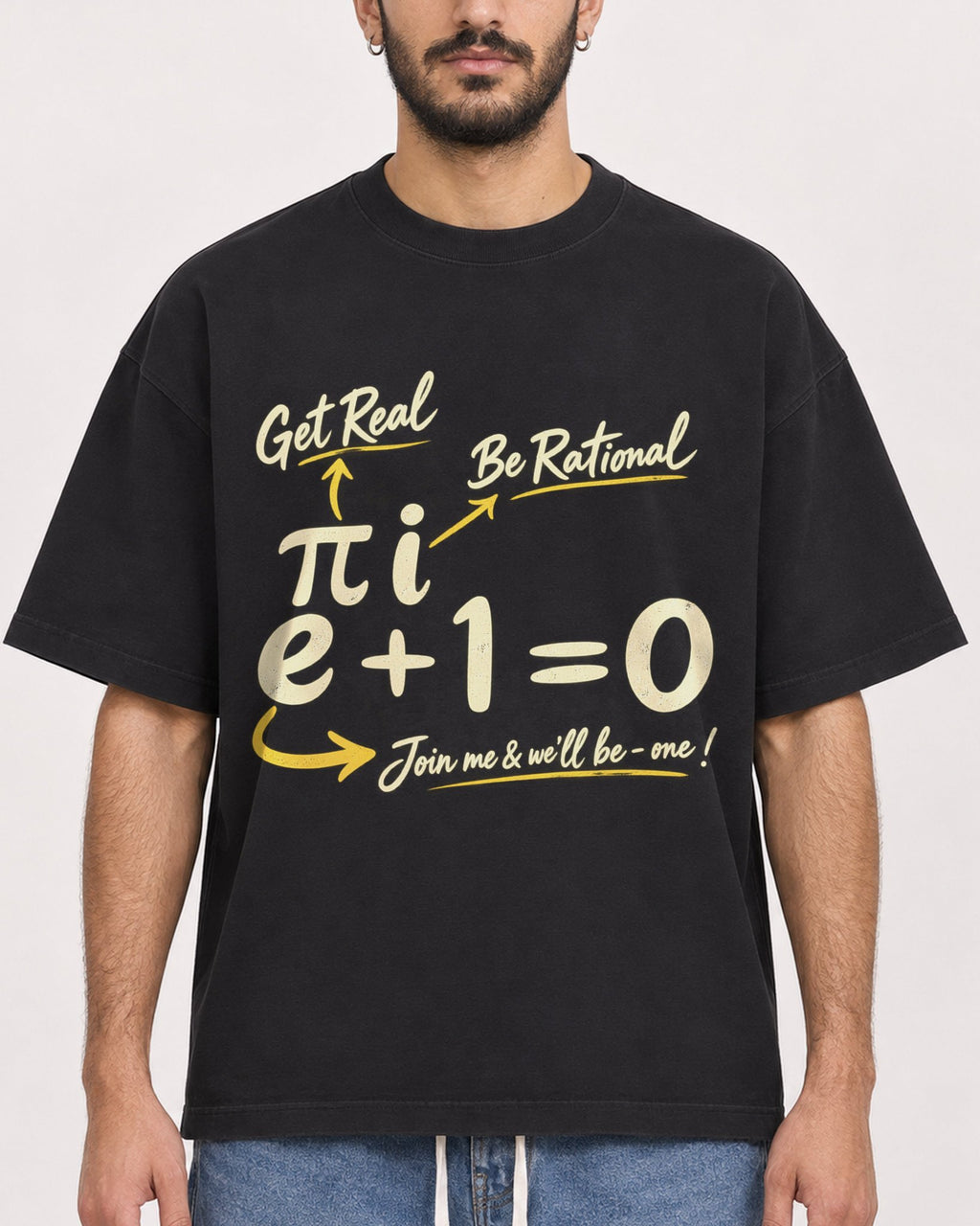 Mockup Boxy Heavyweight Tee Black male close-up 07