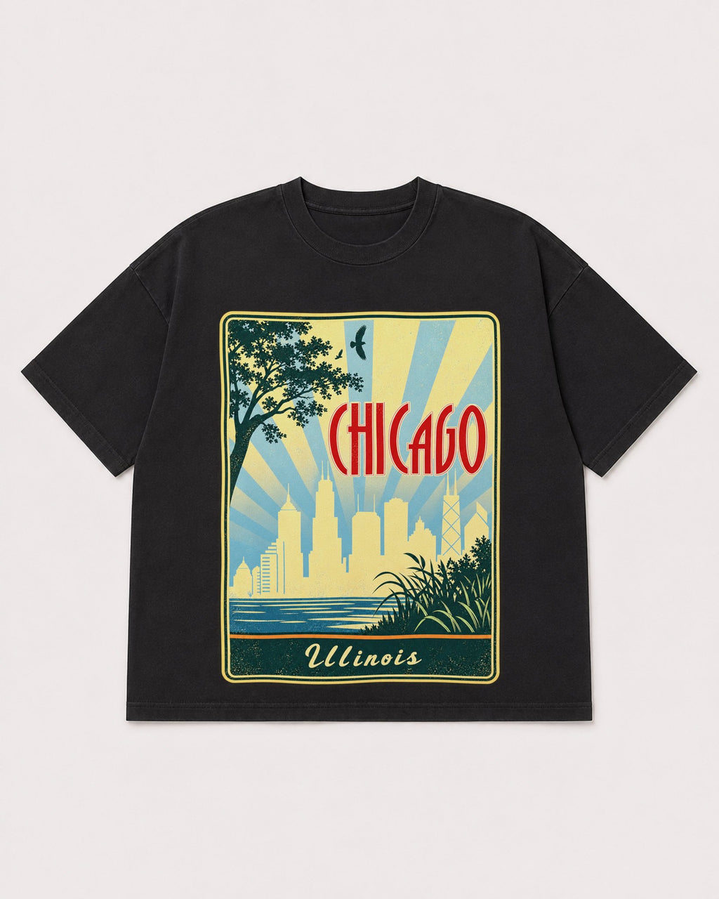Mockup Boxy Heavyweight Tee Black product