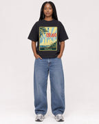 Mockup Boxy Heavyweight Tee Black female full-body 04