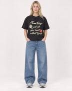 Mockup Boxy Heavyweight Tee Black female full-body 08