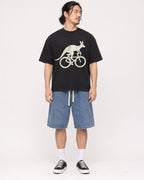 Mockup Boxy Heavyweight Tee Black male full-body 43