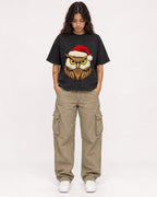 Mockup Boxy Heavyweight Tee Black female full-body 06