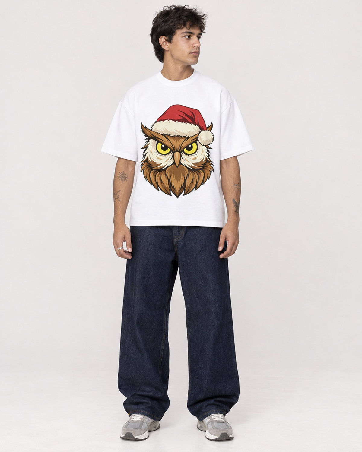 Mockup Boxy Heavyweight Tee White male full-body 06