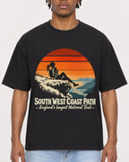 Mockup Boxy Heavyweight Tee Black male close-up 05