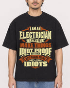 Mockup Boxy Heavyweight Tee Black male close-up 02