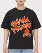 Mockup Boxy Heavyweight Tee Black male close-up 01