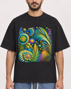 Mockup Boxy Heavyweight Tee Black male close-up 07