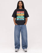 Mockup Boxy Heavyweight Tee Black female full-body 04