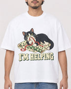 Mockup Boxy Heavyweight Tee White male close-up 02