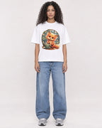 Mockup Boxy Heavyweight Tee White female full-body 10
