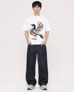 Mockup Boxy Heavyweight Tee White male full-body 01