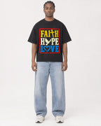 Mockup Boxy Heavyweight Tee Black male full-body 25
