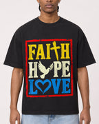 Mockup Boxy Heavyweight Tee Black male close-up 25