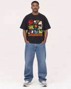 Mockup Boxy Heavyweight Tee Black male full-body 14