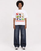 Mockup Boxy Heavyweight Tee White female full-body 14