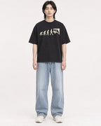 Mockup Boxy Heavyweight Tee Black male full-body 41