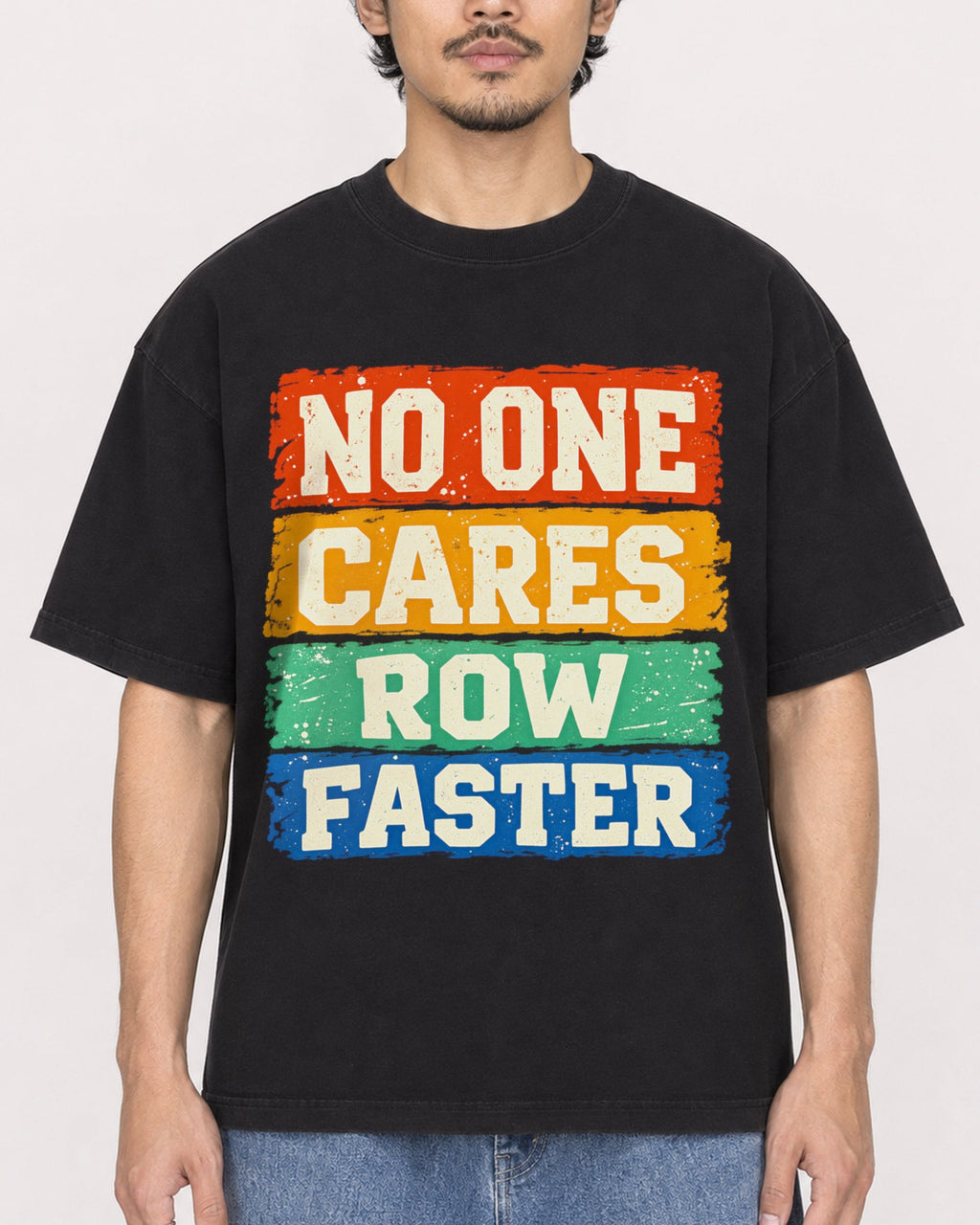 Mockup Boxy Heavyweight Tee Black male close-up 02
