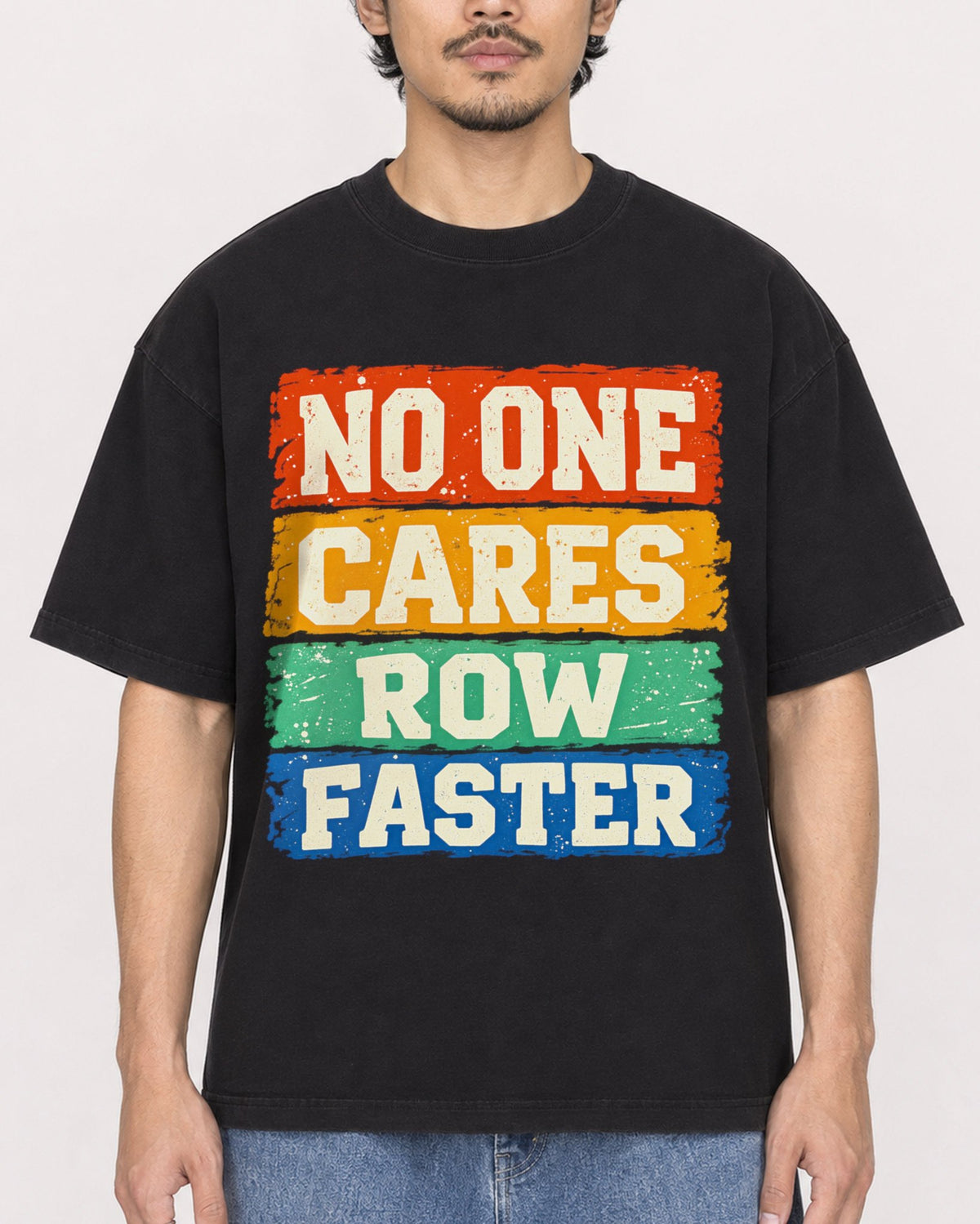 Mockup Boxy Heavyweight Tee Black male close-up 02
