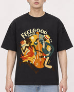 Mockup Boxy Heavyweight Tee Black male close-up 01