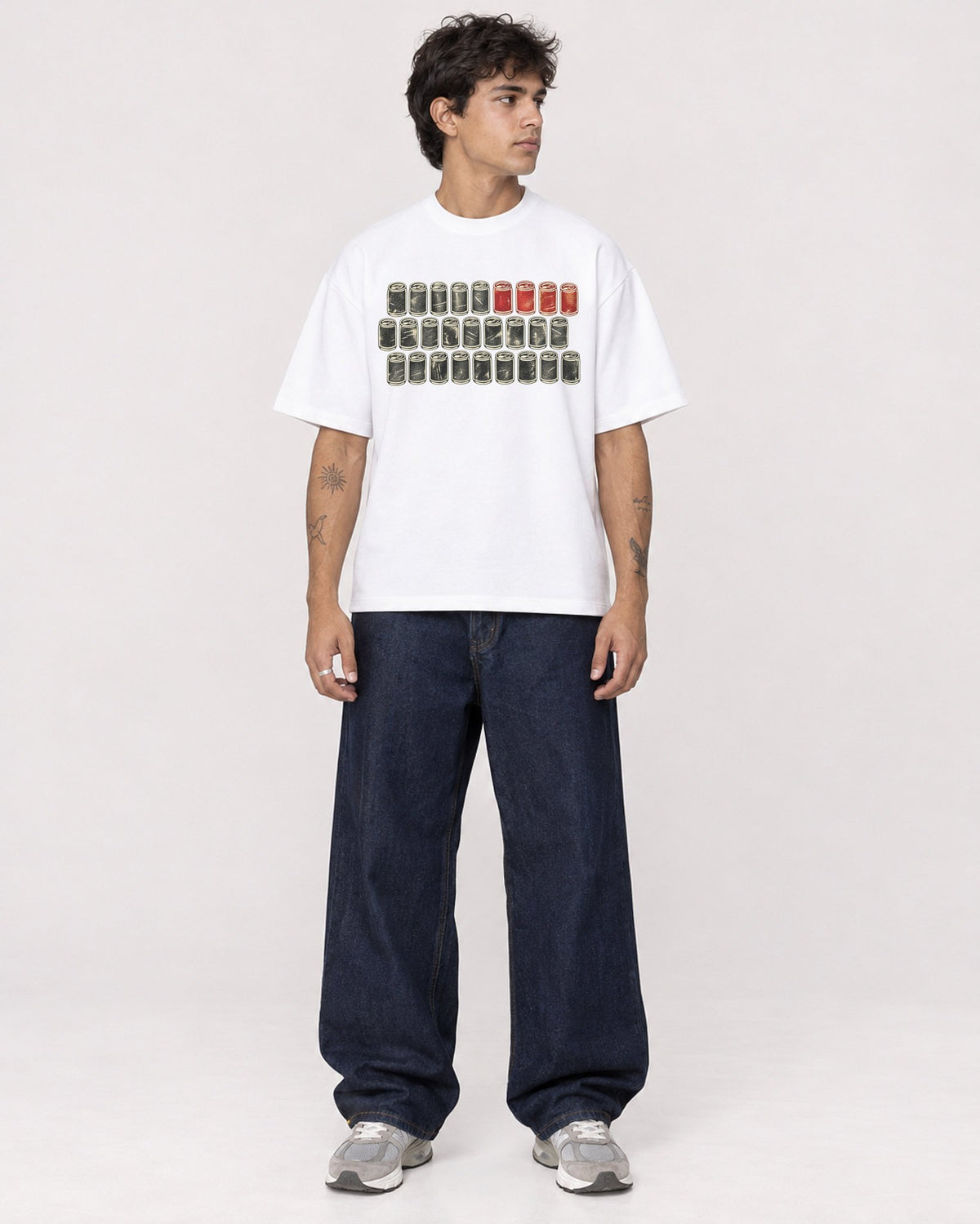 Mockup Boxy Heavyweight Tee White male full-body 06