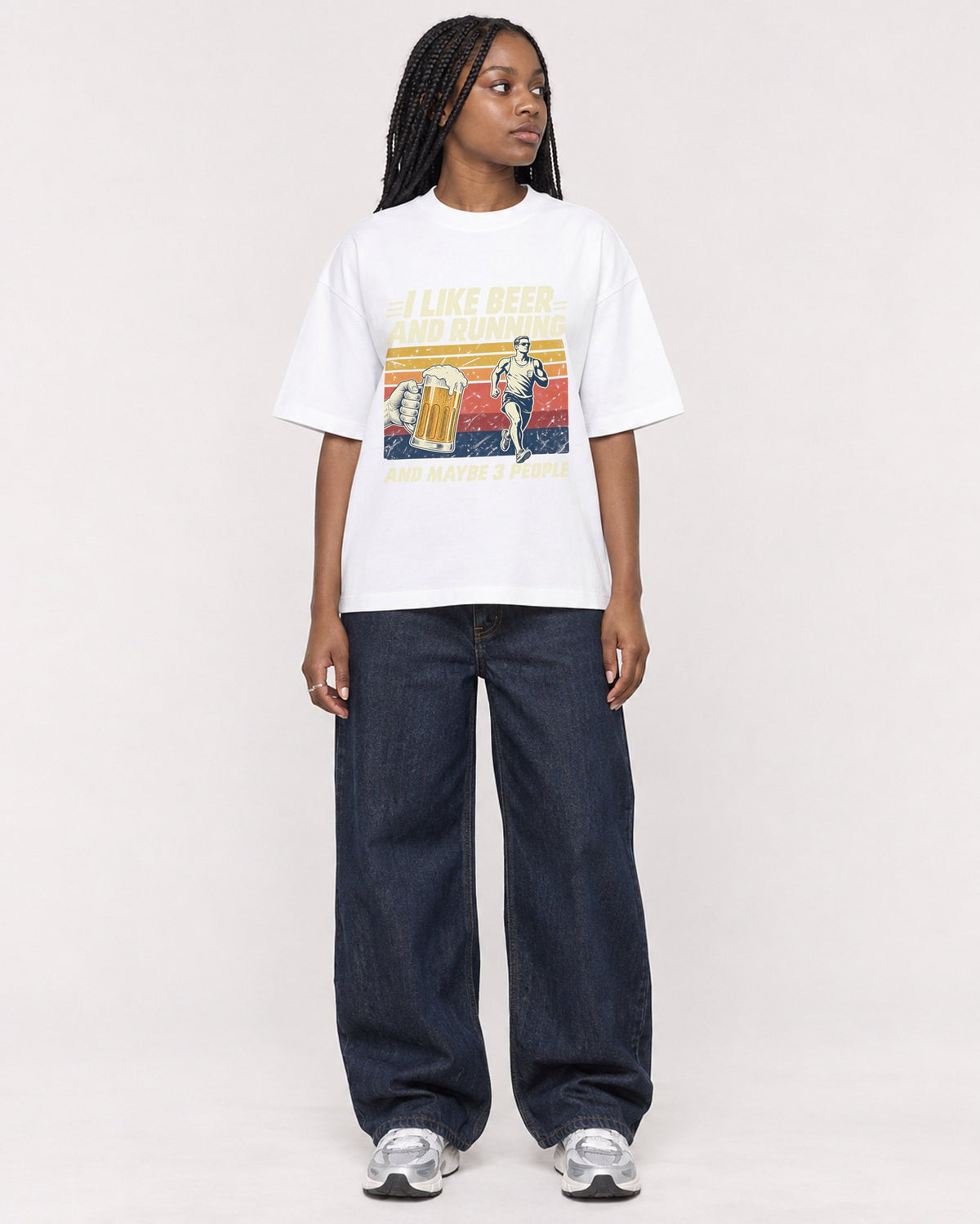Mockup Boxy Heavyweight Tee White female full-body 04