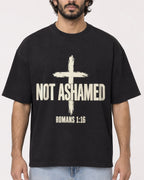 Mockup Boxy Heavyweight Tee Black male close-up 17