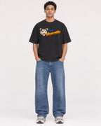 Mockup Boxy Heavyweight Tee Black male full-body 10