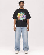 Mockup Boxy Heavyweight Tee Black male full-body 05